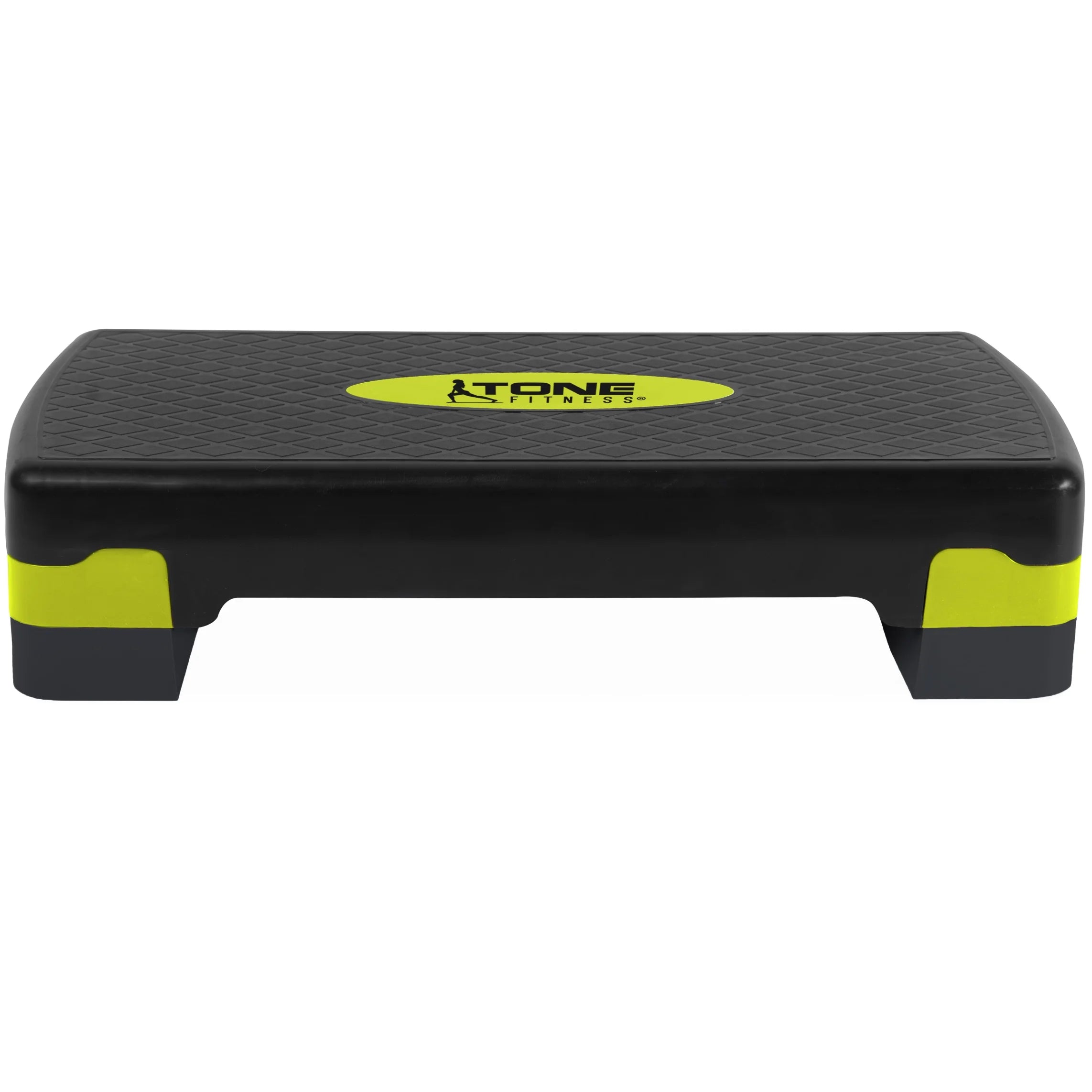 Aerobic Step Platform with Adjustable Risers, Non-Slip Exercise Stepper for Home Workouts, Cardio, Strength Training & Fitness Classes, Black & Yellow