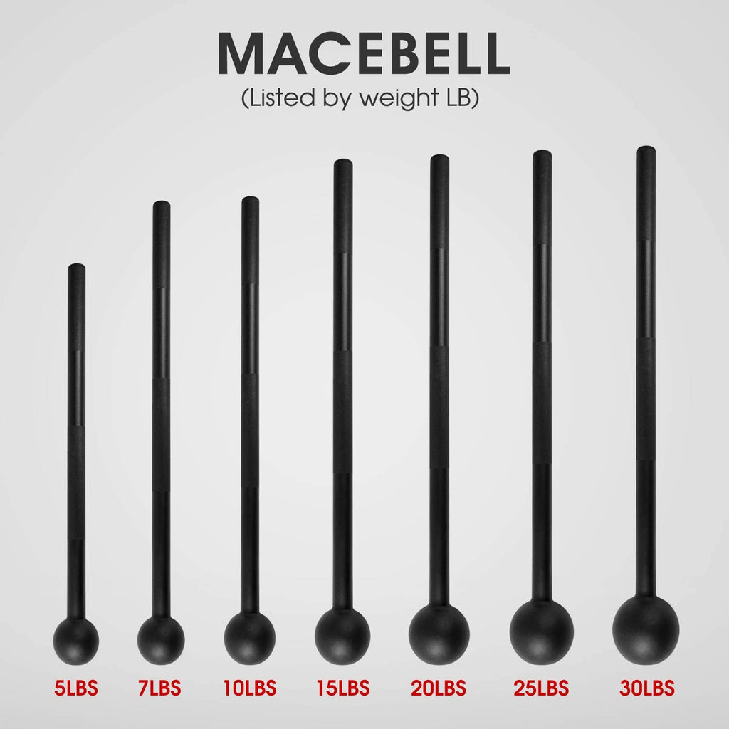Steel Mace Bell for Strength Training, Full Body Workout Mace for Shoulder, Core, Grip and Forearm Exercises, Functional Fitness Equipment for Men & Women, 15lb