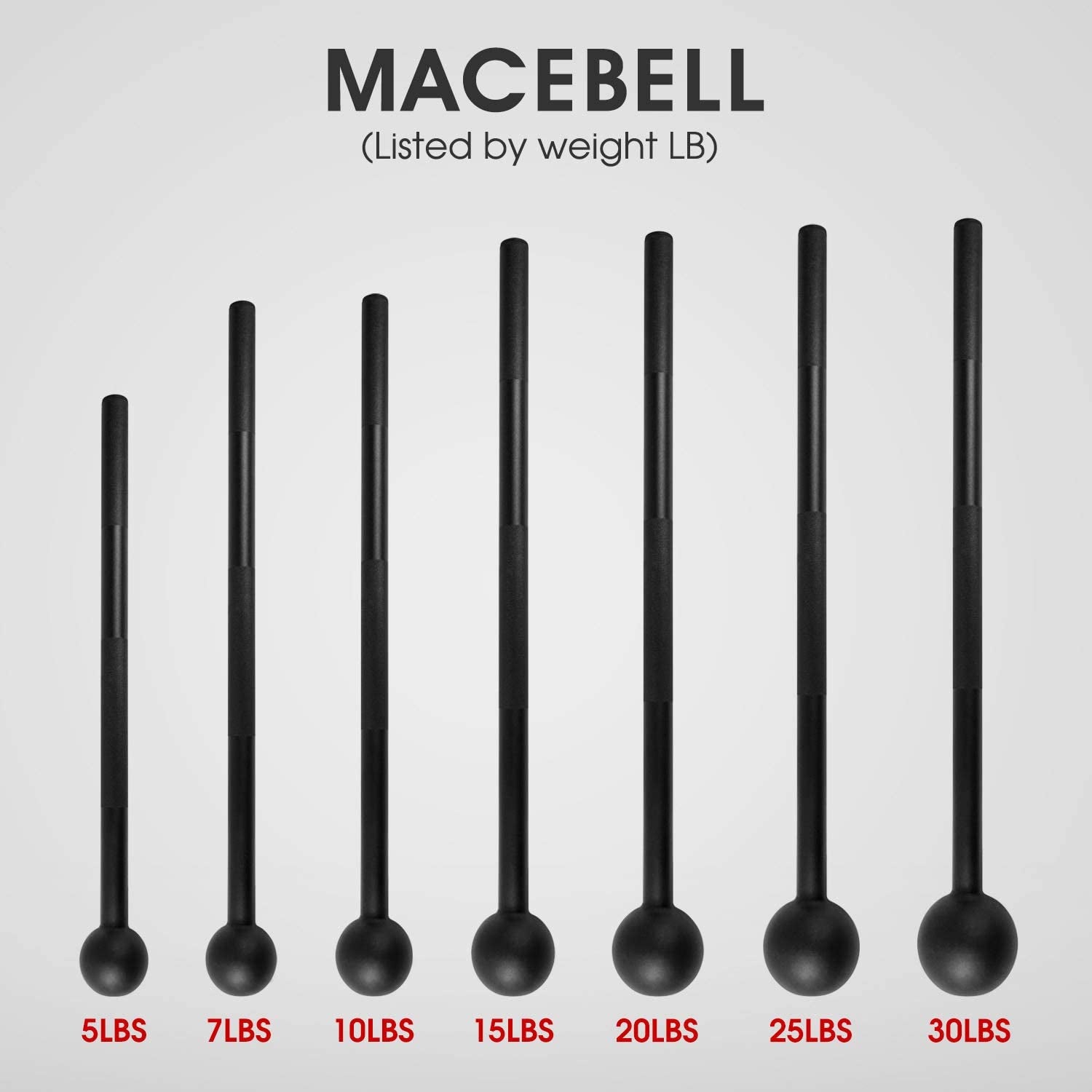 Steel Mace Bell for Strength Training, Full Body Workout Mace for Shoulder, Core, Grip and Forearm Exercises, Functional Fitness Equipment for Men & Women, 15lb