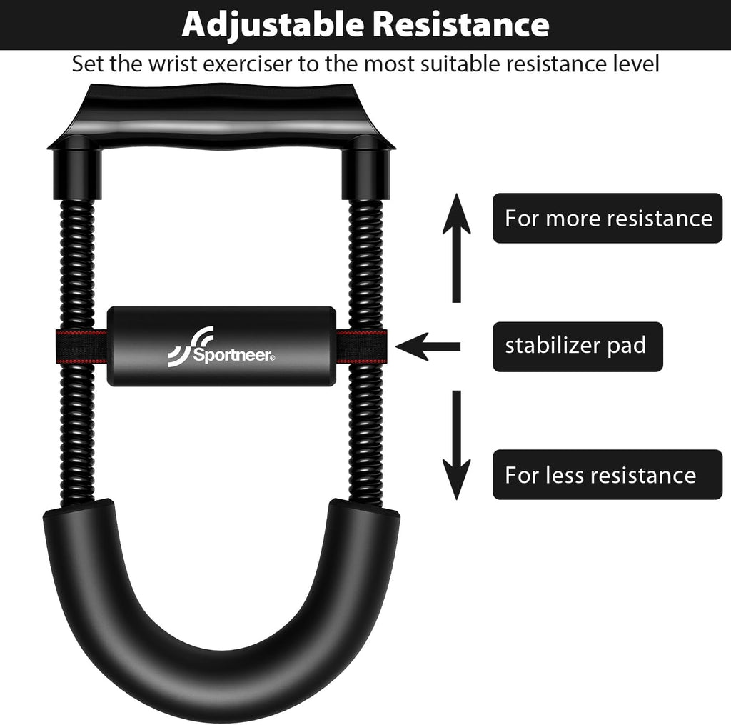 Adjustable Forearm Strengthener and Wrist Exerciser, Forearm and Grip Strength Trainer with Adjustable Resistance for Hand, Wrist and Arm Workouts, Home Gym Equipment for Beginners and Advanced Users