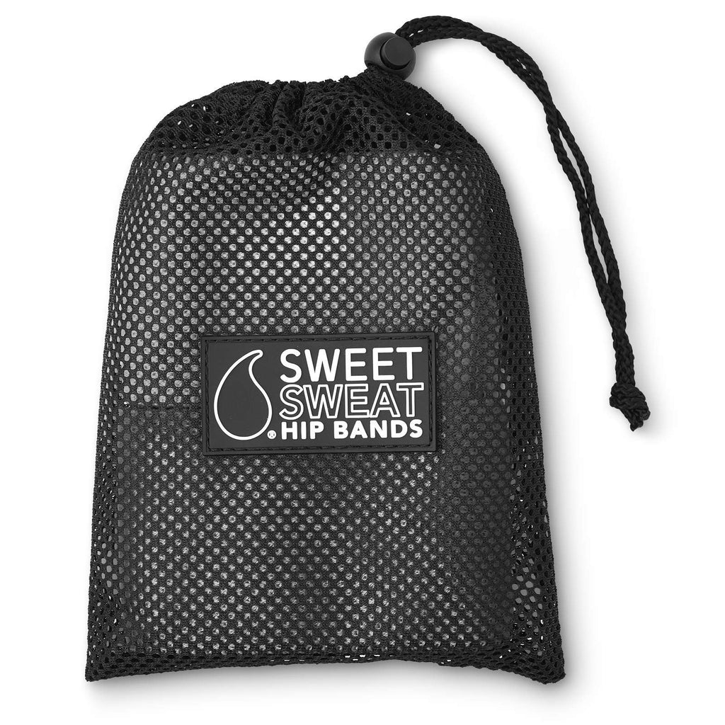 Sweet Sweat 3-Piece Hip Resistance Bands Set, Non-Slip Fabric Booty Bands for Glute and Leg Workouts, Exercise Bands with Mesh Carry Bag for Home Gym, Yoga and Fitness Training, Pink