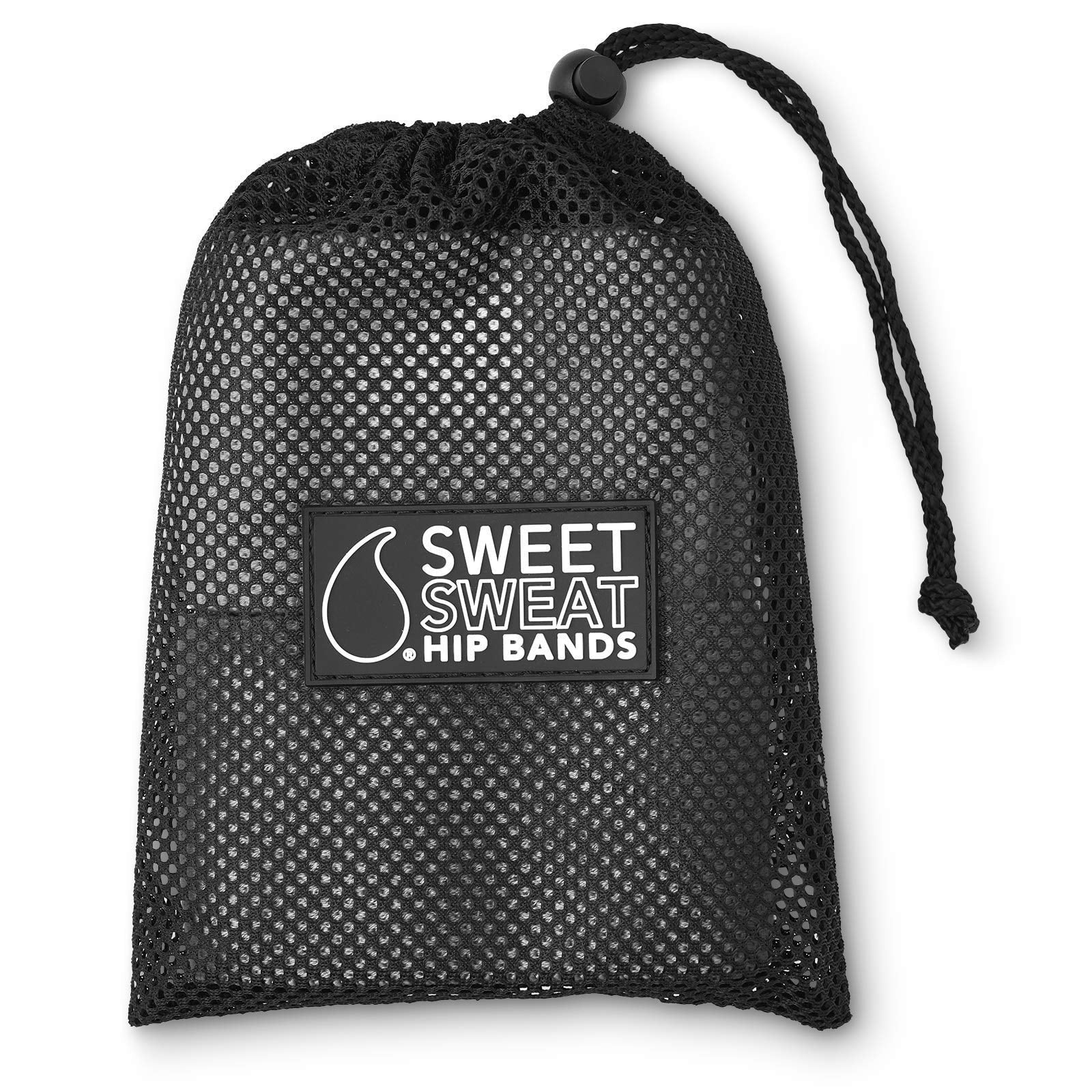 Sweet Sweat 3-Piece Hip Resistance Bands Set, Non-Slip Fabric Booty Bands for Glute and Leg Workouts, Exercise Bands with Mesh Carry Bag for Home Gym, Yoga and Fitness Training, Pink