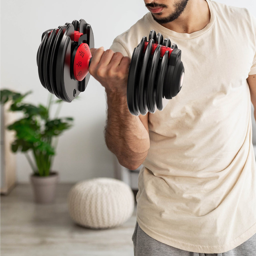 9-in-1 Adjustable Dumbbell, 25 lb Smartbell Weight Set, Quick-Change Adjustable Free Weight for Home Gym Strength Training, Compact Space-Saving Dumbbell for Men & Women