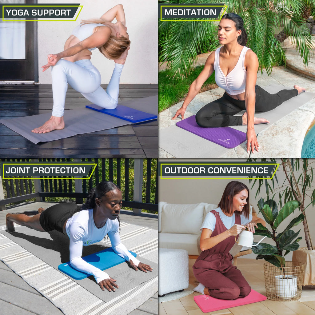 Yoga Knee Pad and Elbow Cushion, 15mm Extra Thick Joint Support Pad for Yoga, Pilates and Floor Exercises, Non-Slip Comfort Pad for Knees, Elbows, Wrists and Head