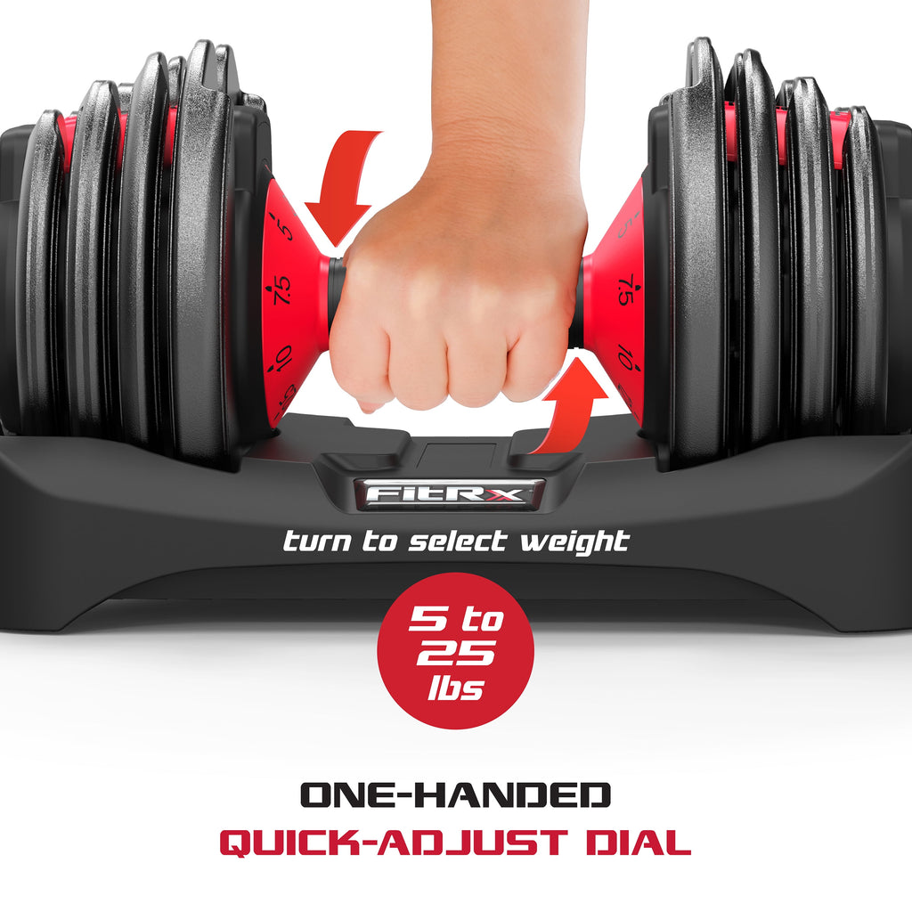 9-in-1 Adjustable Dumbbell, 25 lb Smartbell Weight Set, Quick-Change Adjustable Free Weight for Home Gym Strength Training, Compact Space-Saving Dumbbell for Men & Women