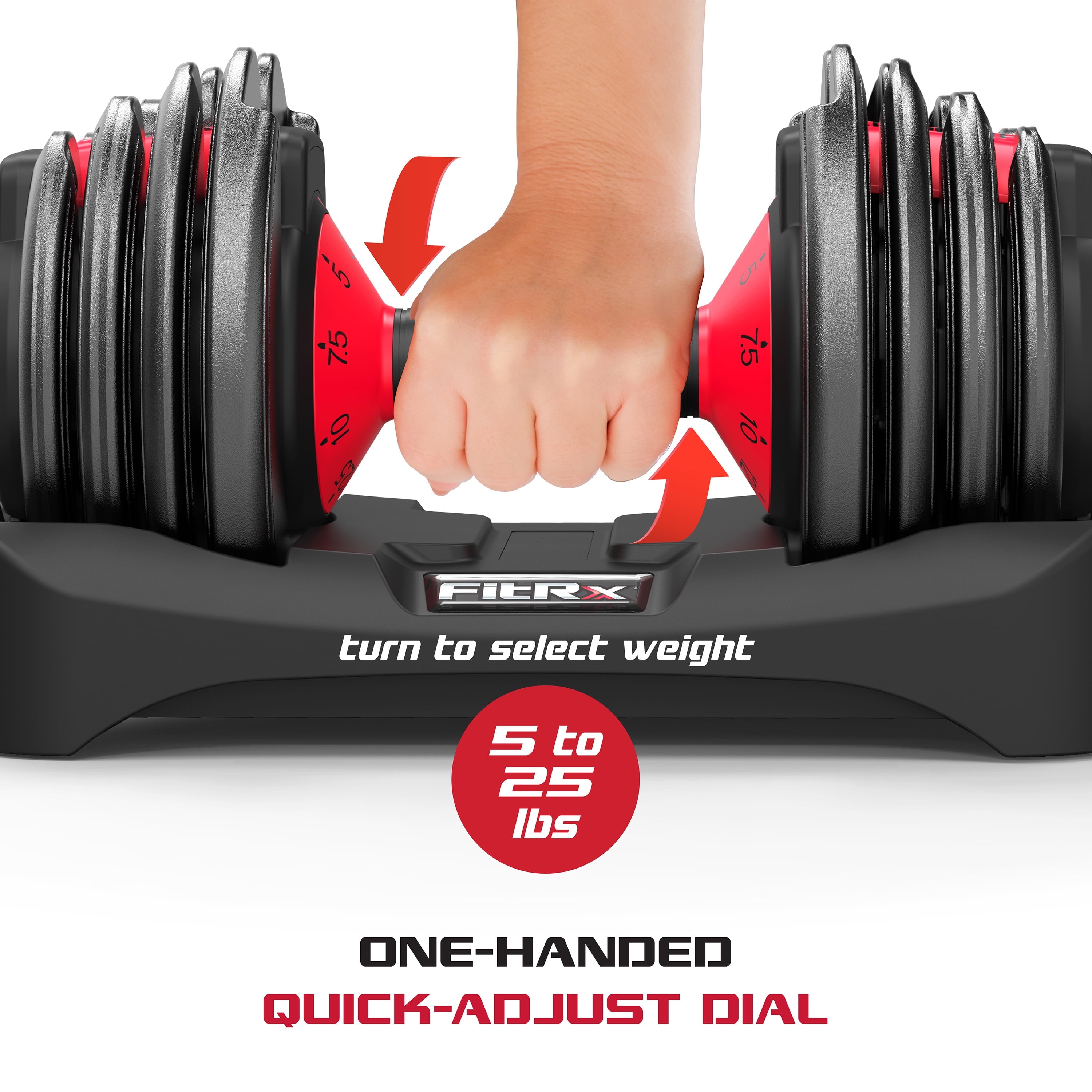 9-in-1 Adjustable Dumbbell, 25 lb Smartbell Weight Set, Quick-Change Adjustable Free Weight for Home Gym Strength Training, Compact Space-Saving Dumbbell for Men & Women