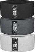 Sweet Sweat 3-Piece Hip Resistance Bands Set, Non-Slip Fabric Booty Bands for Glute and Leg Workouts, Exercise Bands with Mesh Carry Bag for Home Gym, Yoga and Fitness Training, Pink