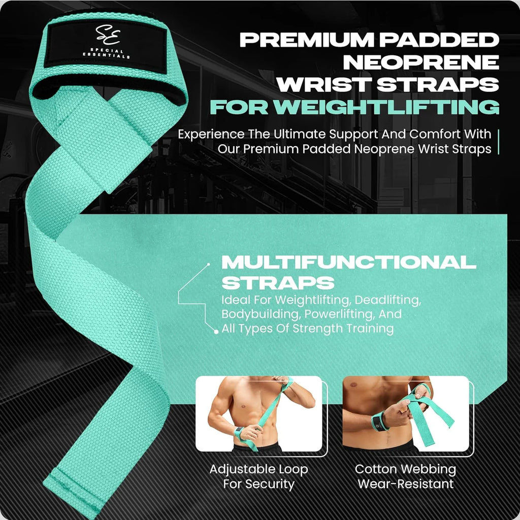 Weightlifting Wrist Straps for Men & Women, 2-Pack Adjustable Padded Neoprene Lifting Straps for Weightlifting, Deadlifts, Powerlifting, Bodybuilding and Strength Training