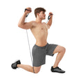 Home Gym Workout Kit with Resistance Tube, Ab Roller Wheel, Jump Rope and Push-Up Bars, Portable Fitness Equipment Set for Full Body Strength Training and Home Exercise