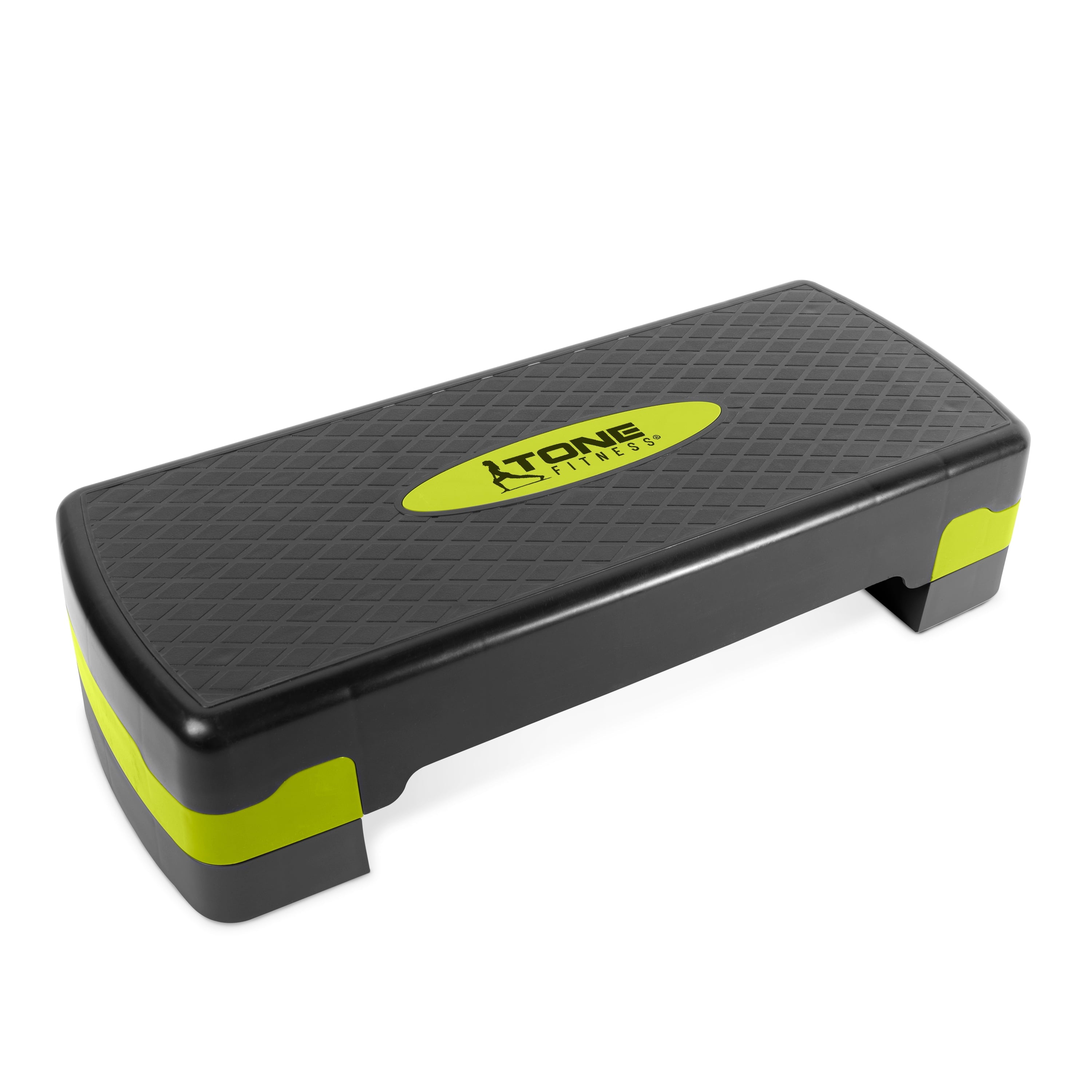 Aerobic Step Platform with Adjustable Risers, Non-Slip Exercise Stepper for Home Workouts, Cardio, Strength Training & Fitness Classes, Black & Yellow