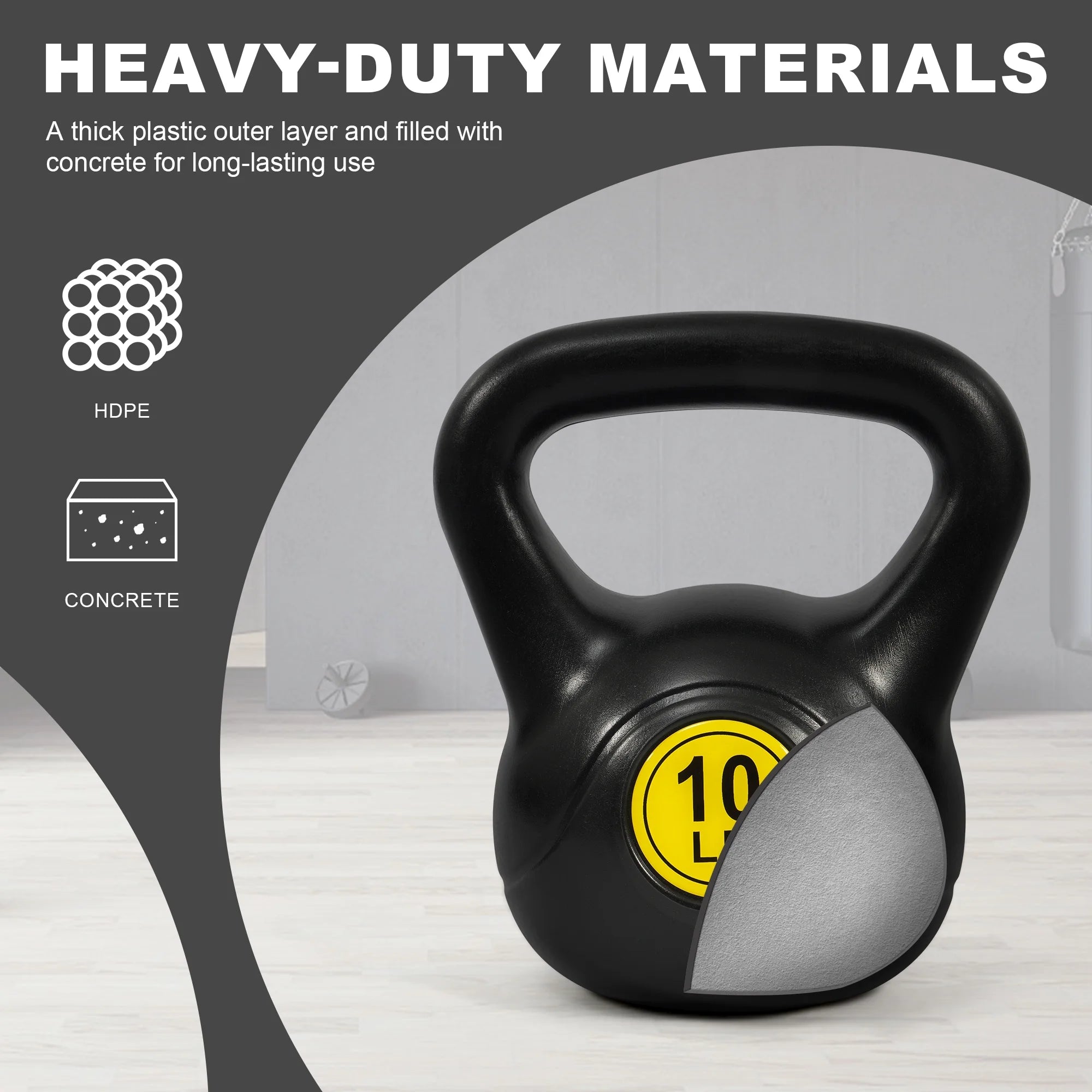 3-Piece Kettlebell Weight Set with Wide Grip Handles, 10 lb, 15 lb & 20 lb Kettlebells for Strength Training, Home Gym, Full Body Workouts and Fitness Exercises