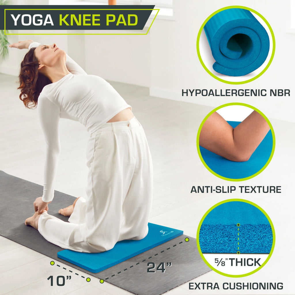 Yoga Knee Pad and Elbow Cushion, 15mm Extra Thick Joint Support Pad for Yoga, Pilates and Floor Exercises, Non-Slip Comfort Pad for Knees, Elbows, Wrists and Head