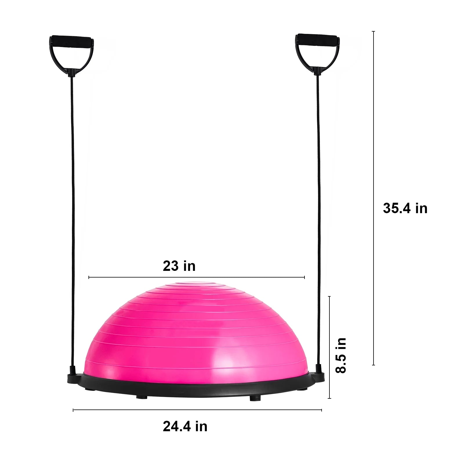23-Inch Half Balance Ball Trainer with Resistance Bands and Foot Pump, Stability Trainer with 660 lb Weight Capacity for Core Strength, Balance and Full Body Home Workouts