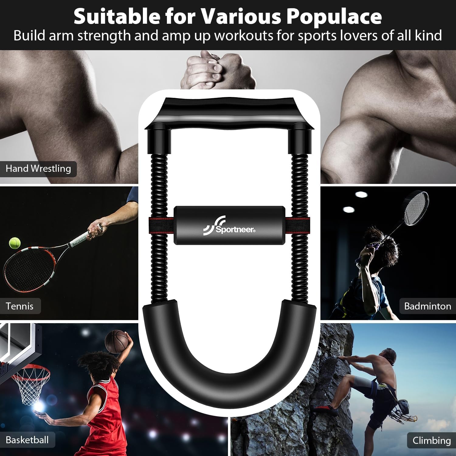 Adjustable Forearm Strengthener and Wrist Exerciser, Forearm and Grip Strength Trainer with Adjustable Resistance for Hand, Wrist and Arm Workouts, Home Gym Equipment for Beginners and Advanced Users