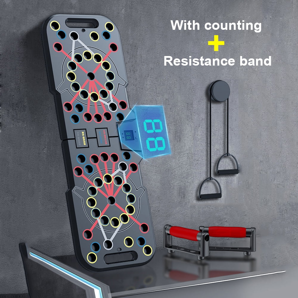 60-in-1 Push Up Board with Smart Counter, Foldable Push Up Handles and Multi-Function Push Up Bar System, Portable Home Gym Equipment for Strength Training and Full Body Workouts for Men